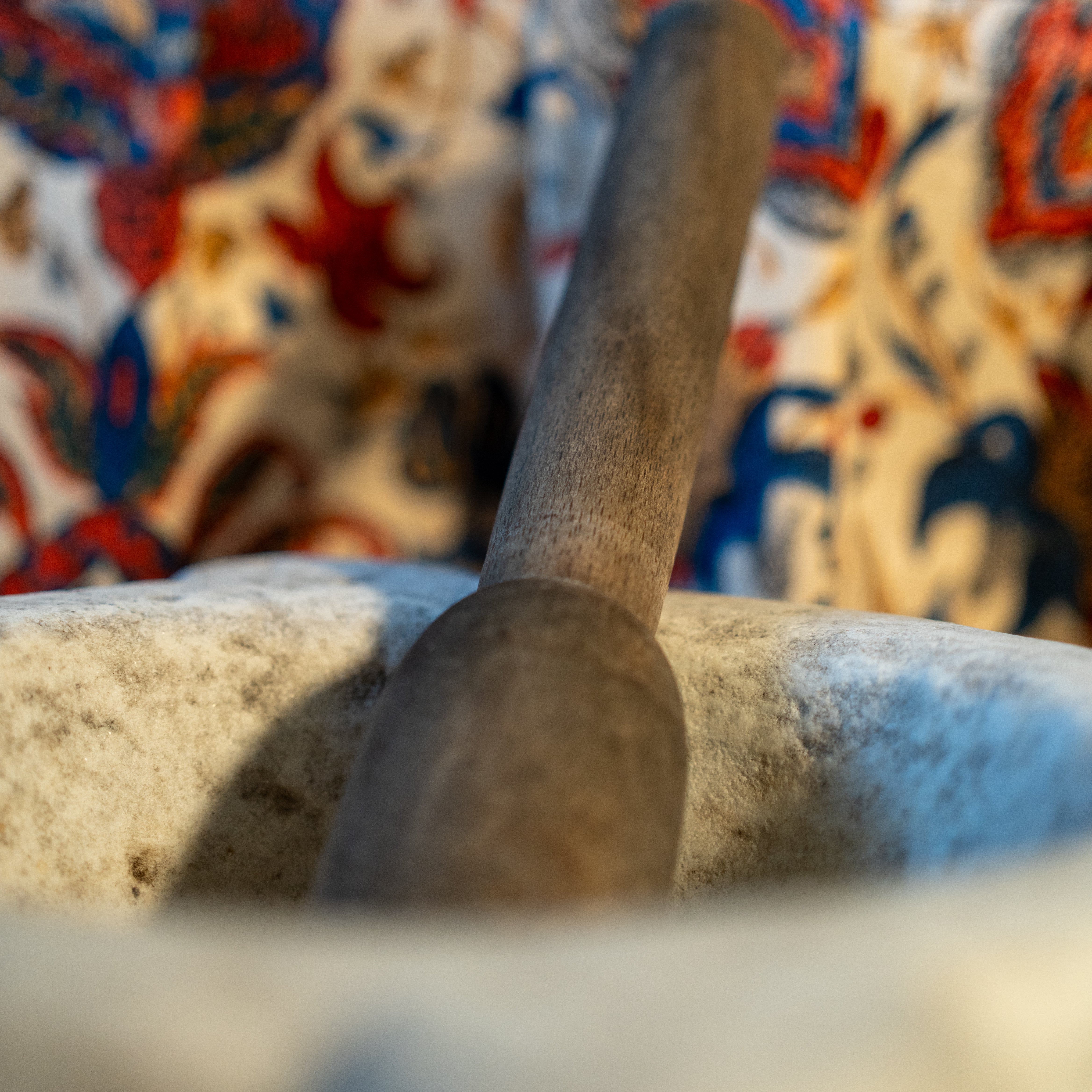 Antique French marble mortar and pestle