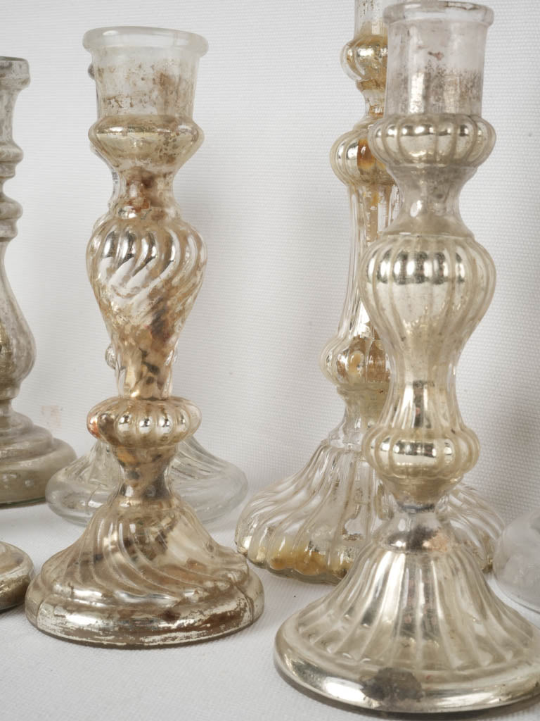 Old-world charm French glass candlesticks