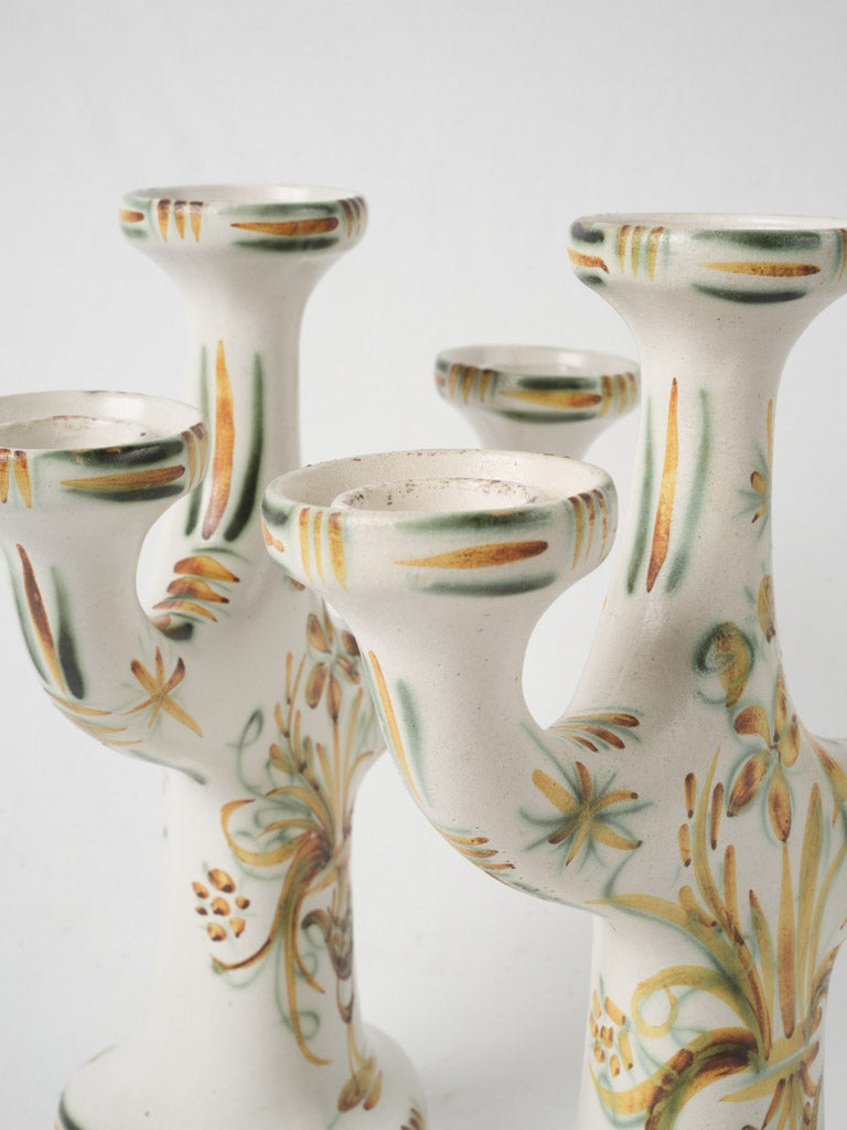 Colorful Breton motif candelabras