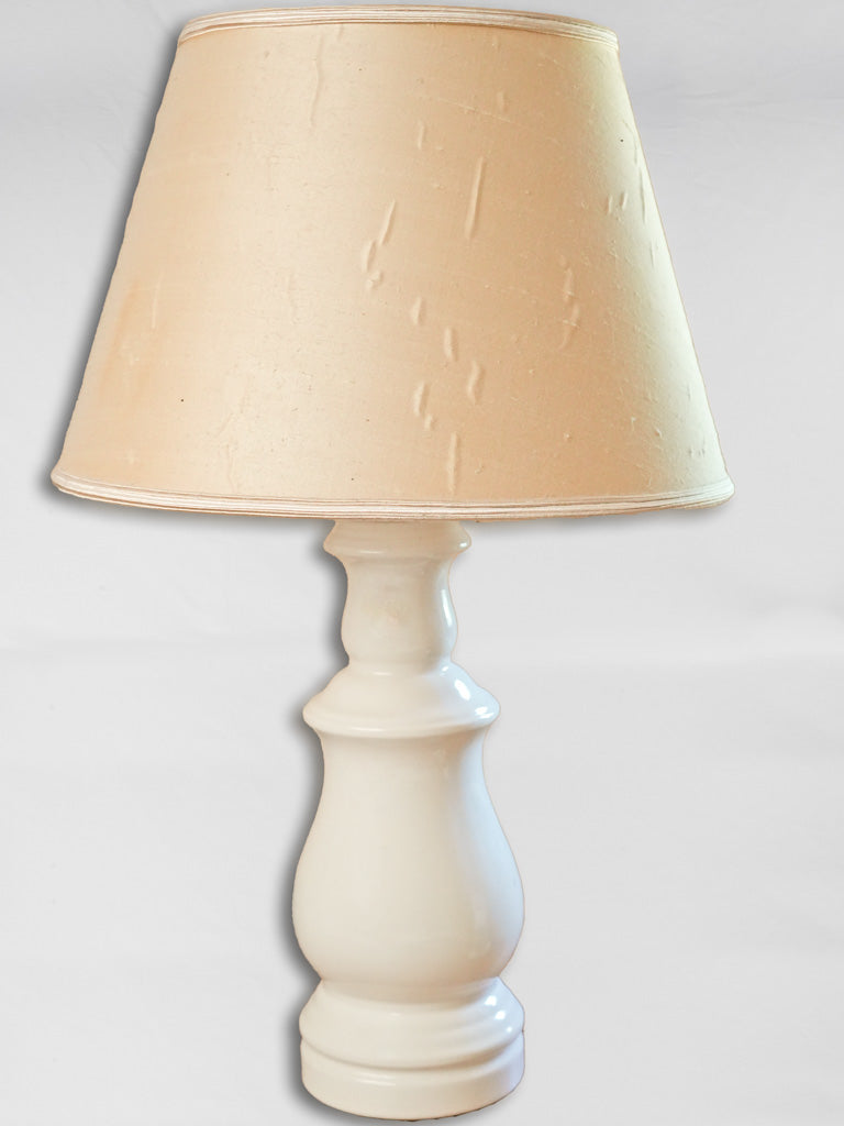 Vintage white ceramic baluster table lamp