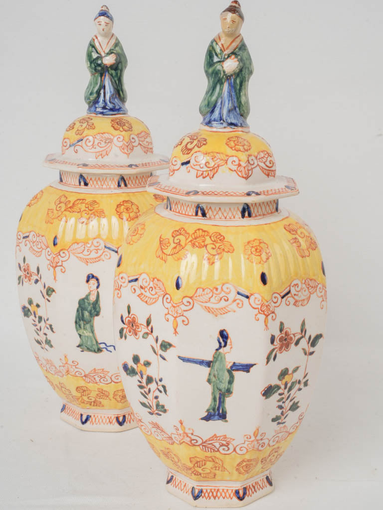 Elegant 19th-century Delft vases