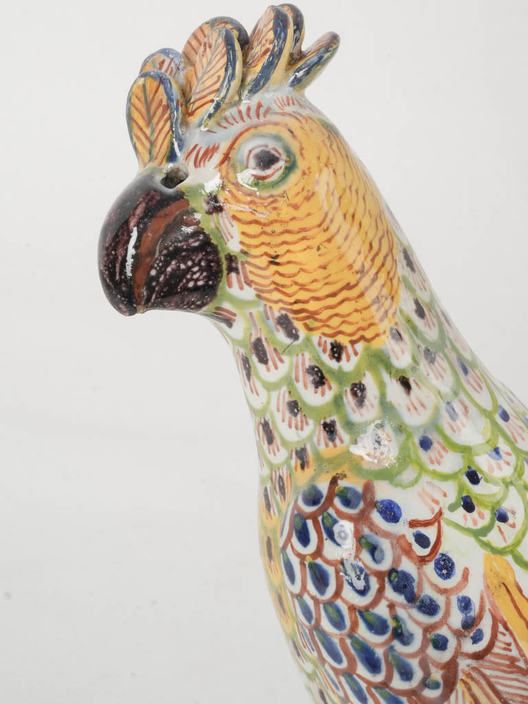 Elegant handcrafted Delftware bird statue