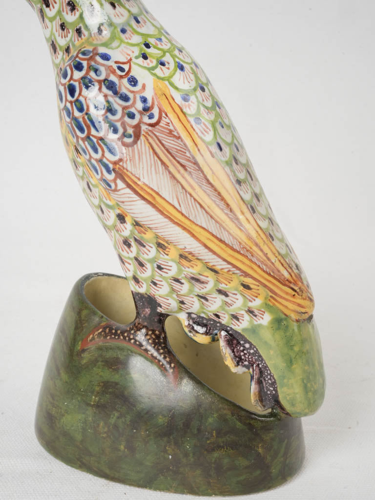 Finely detailed painted parrot figurine