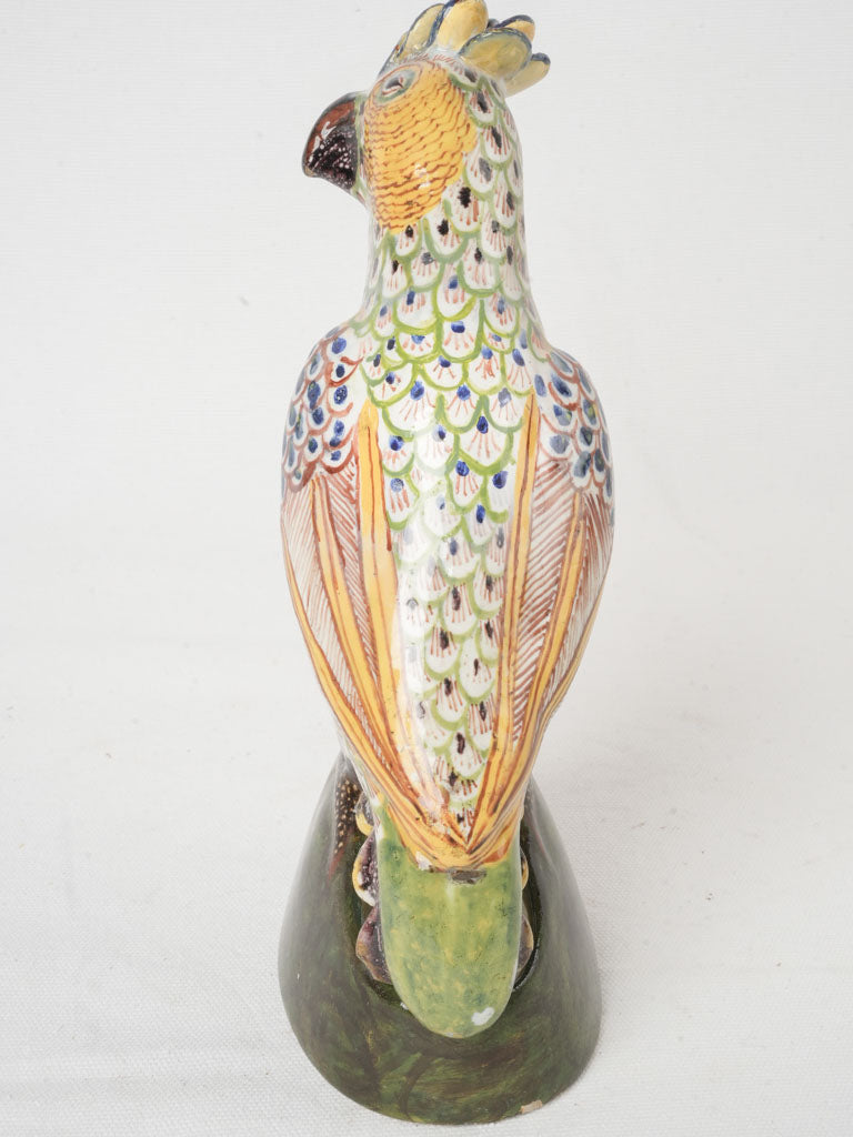 Decorative Dutch faience bird sculpture