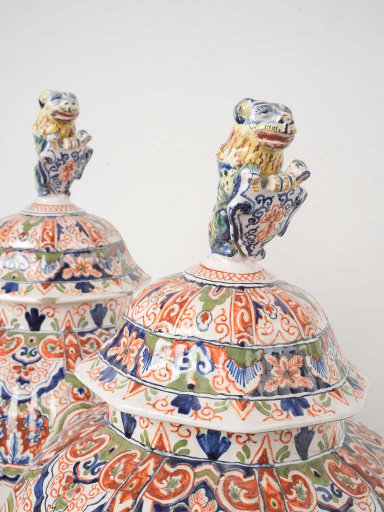 Elegant ornate large Imari jars  