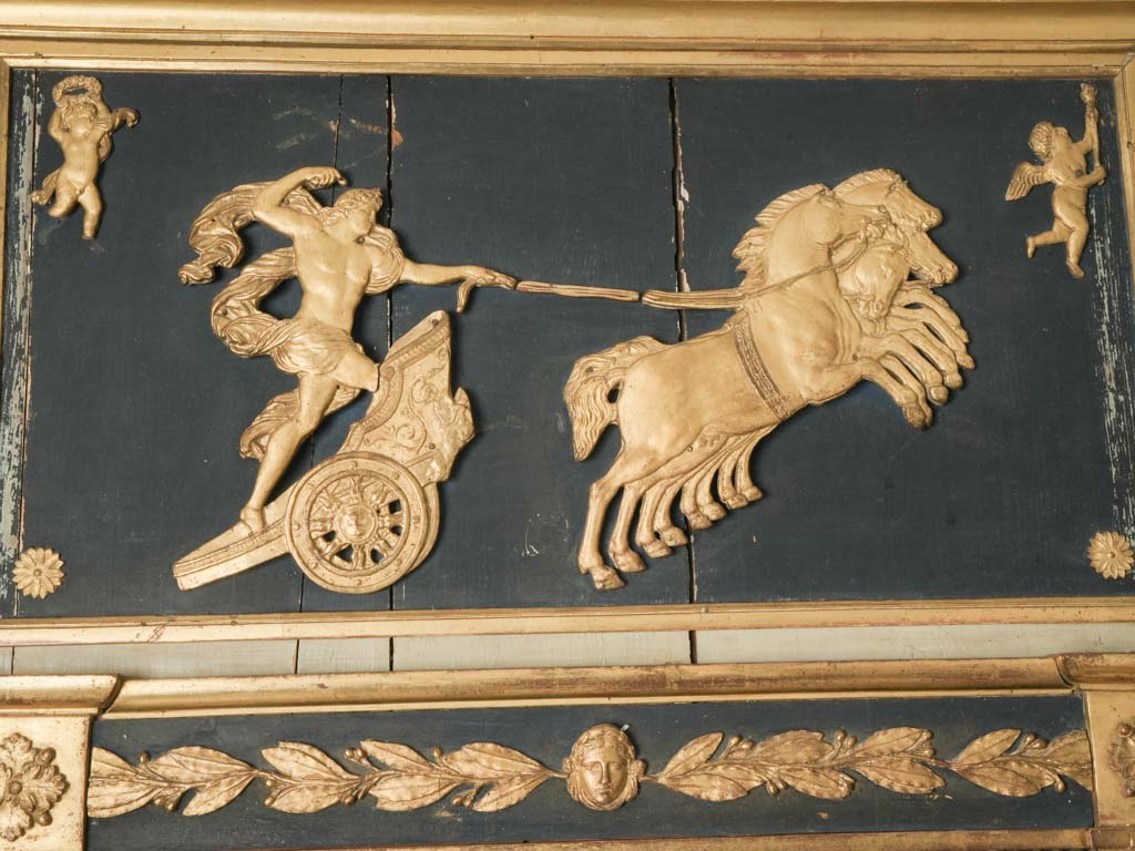 Striking Gilded Charioteer Trumeau Mirror