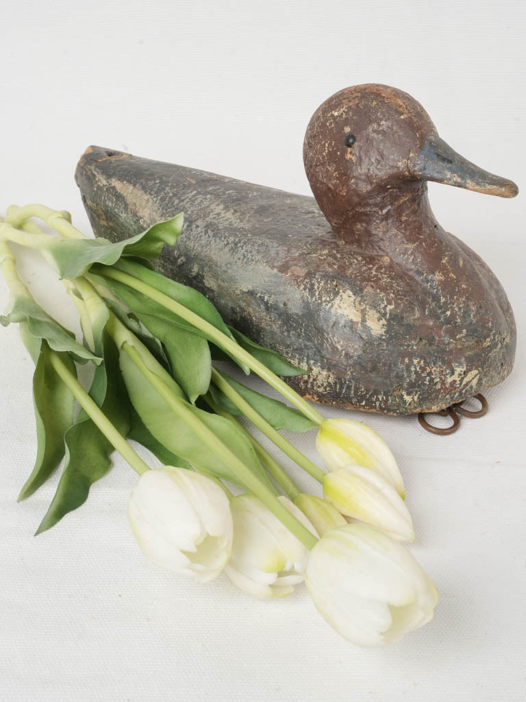 Aged patina duck hunting decoy