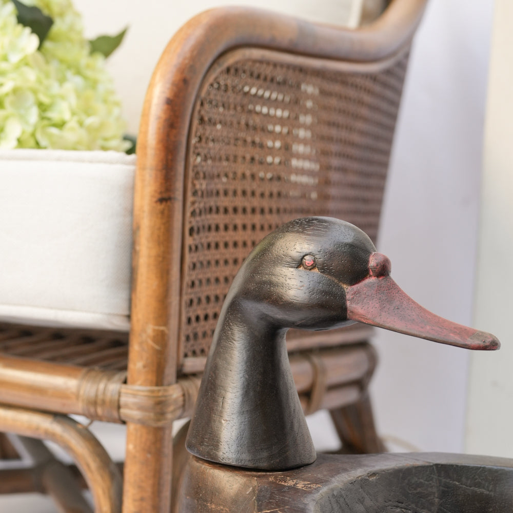 Elegant, Aged, French, Blackened Wood, Unique Duck Bowl