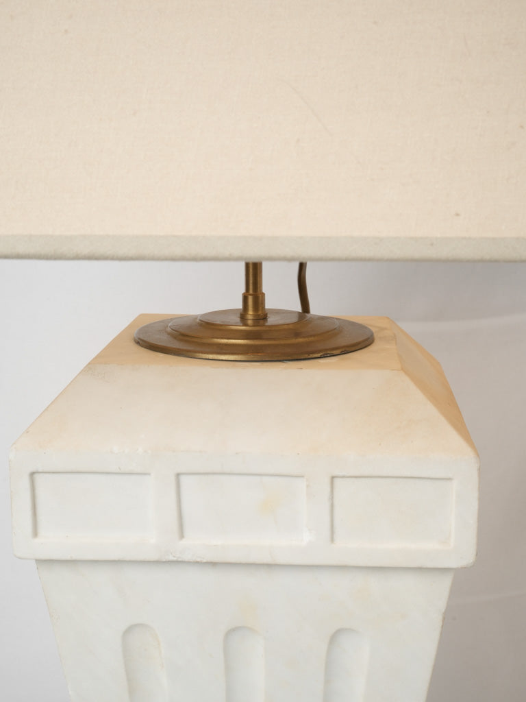 Vintage Carrara marble bedside lamps