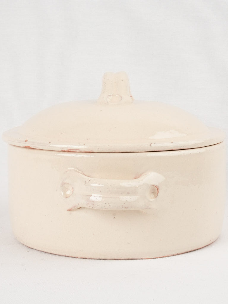 RESERVED CS Beige tureen / lidded oven dish w/ crackled glaze