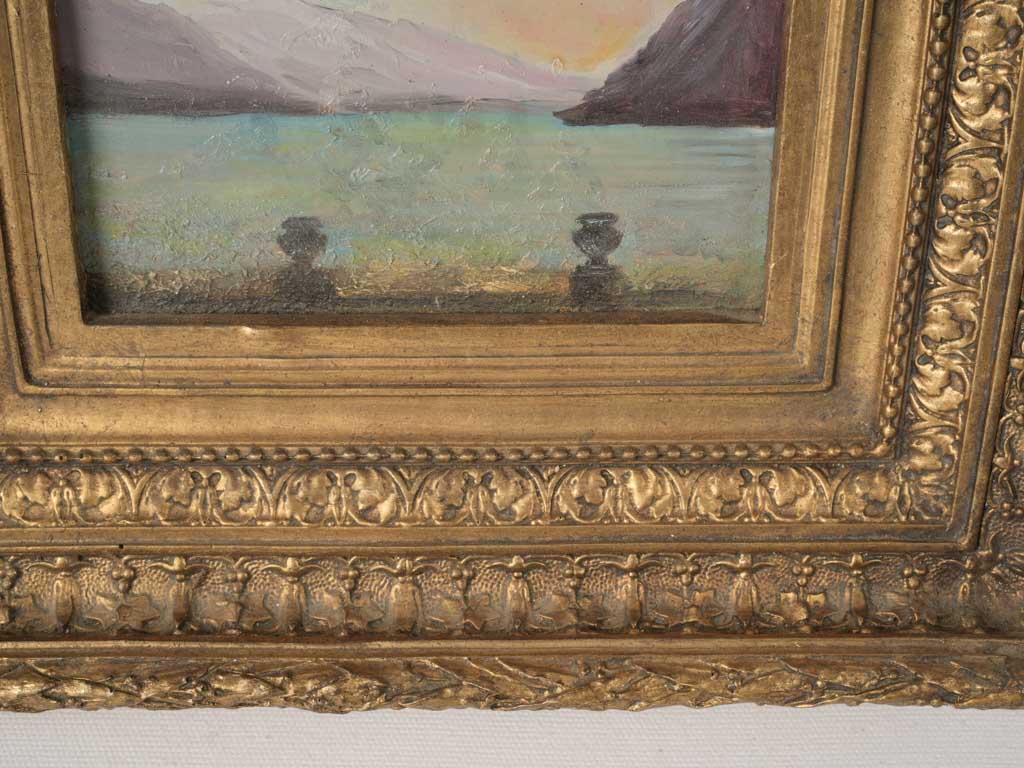 Provence-inspired antique coastal artwork