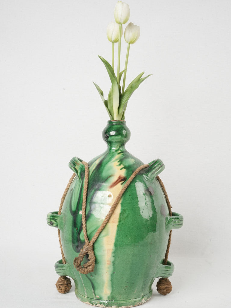 Antique green-glazed ceramic vessel  