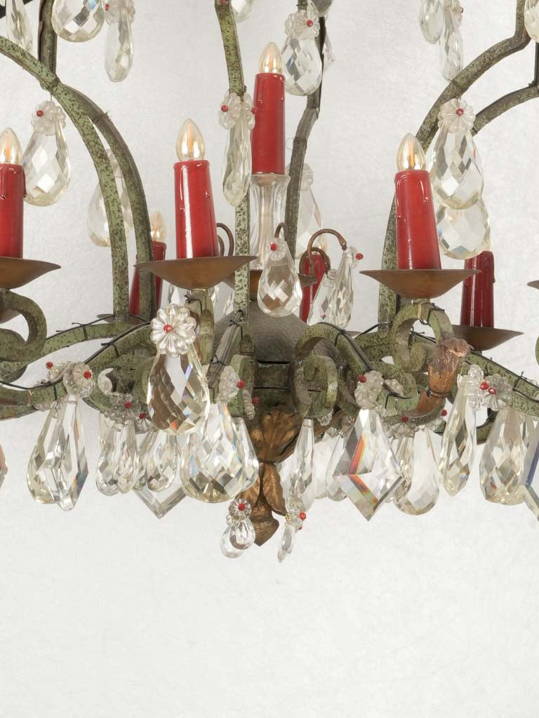 Rustic 1950s Cast Iron Chandelier