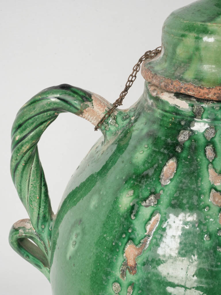 Glossy green-glazed jug