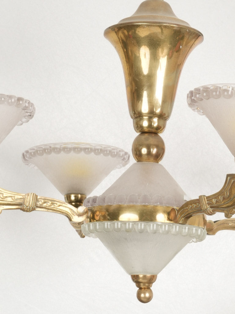 Refined Art Deco glass lighting fixture