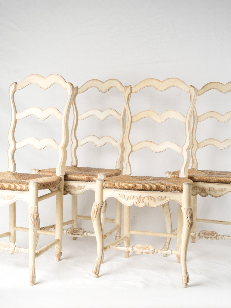 Vintage Provencal ladderback dining chairs