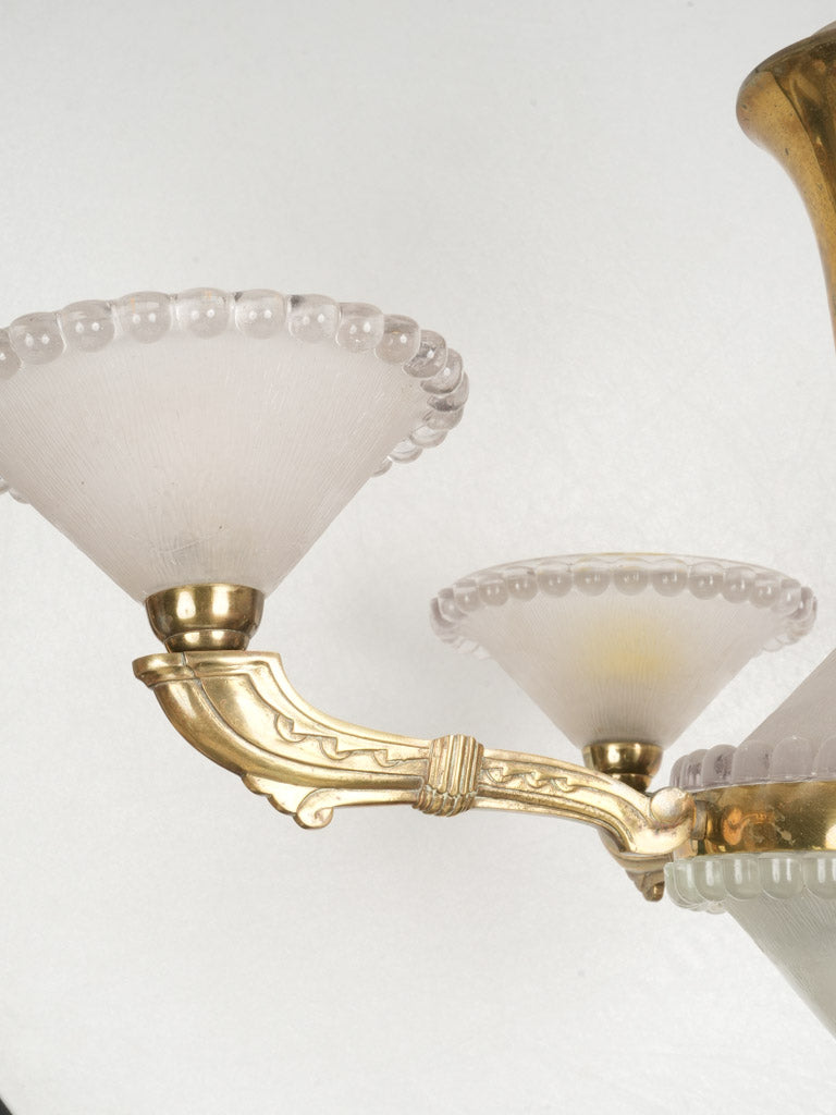 Timeless mid-century French glass chandelier