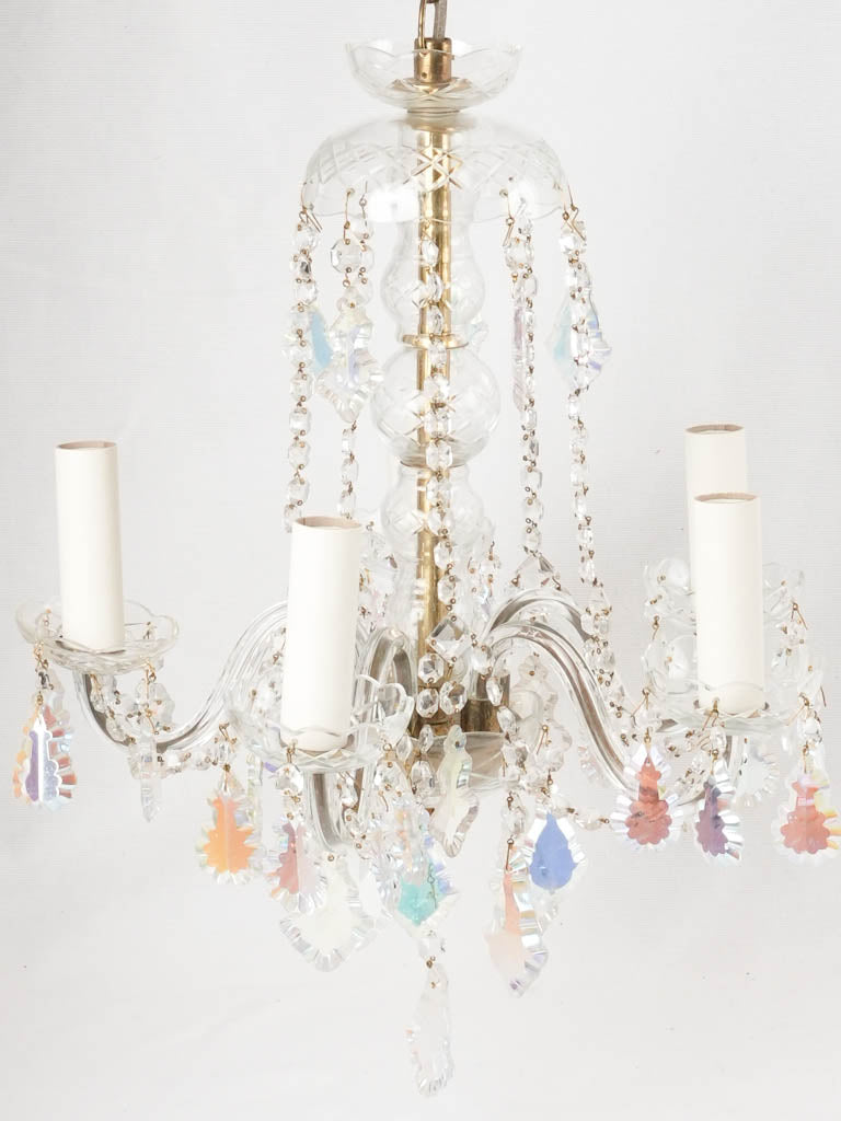 Antique iridescent pendant light fixture