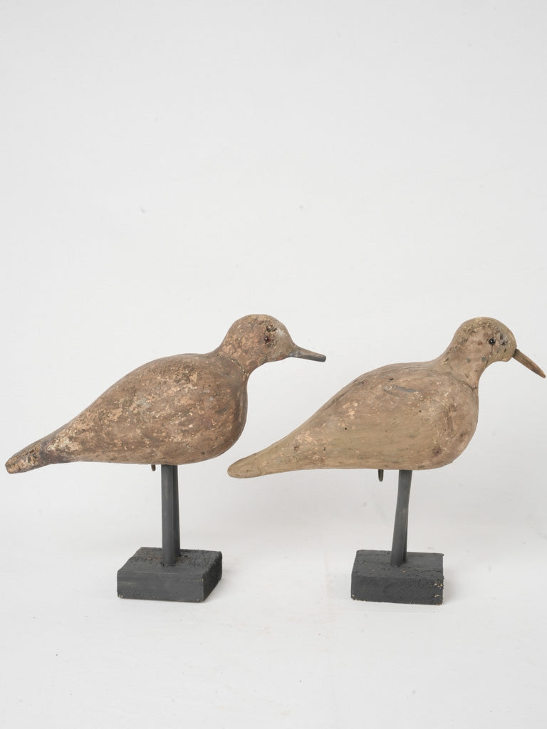 Textured patina cork decoy pair