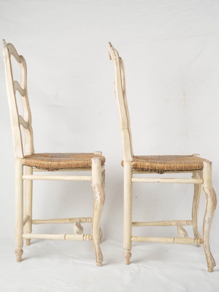 Rustic Provencal ladderback dining chairs