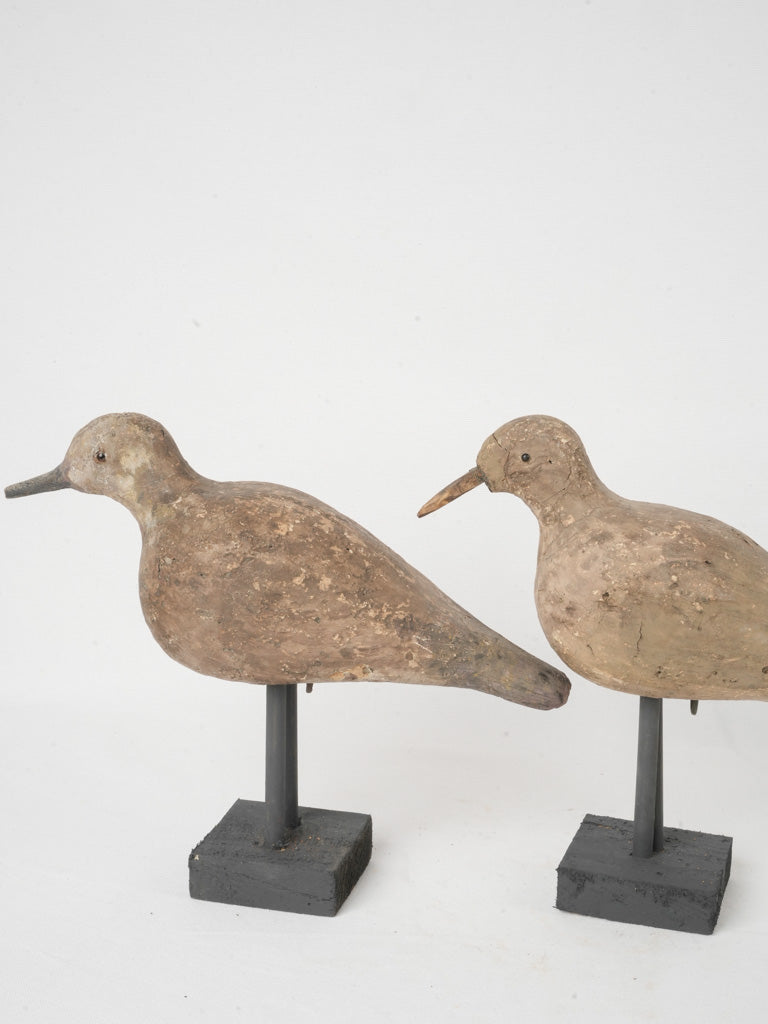 Earthy toned cork hunting decoys