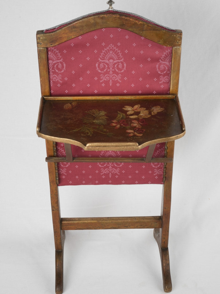 Red Silk Antique French Desk