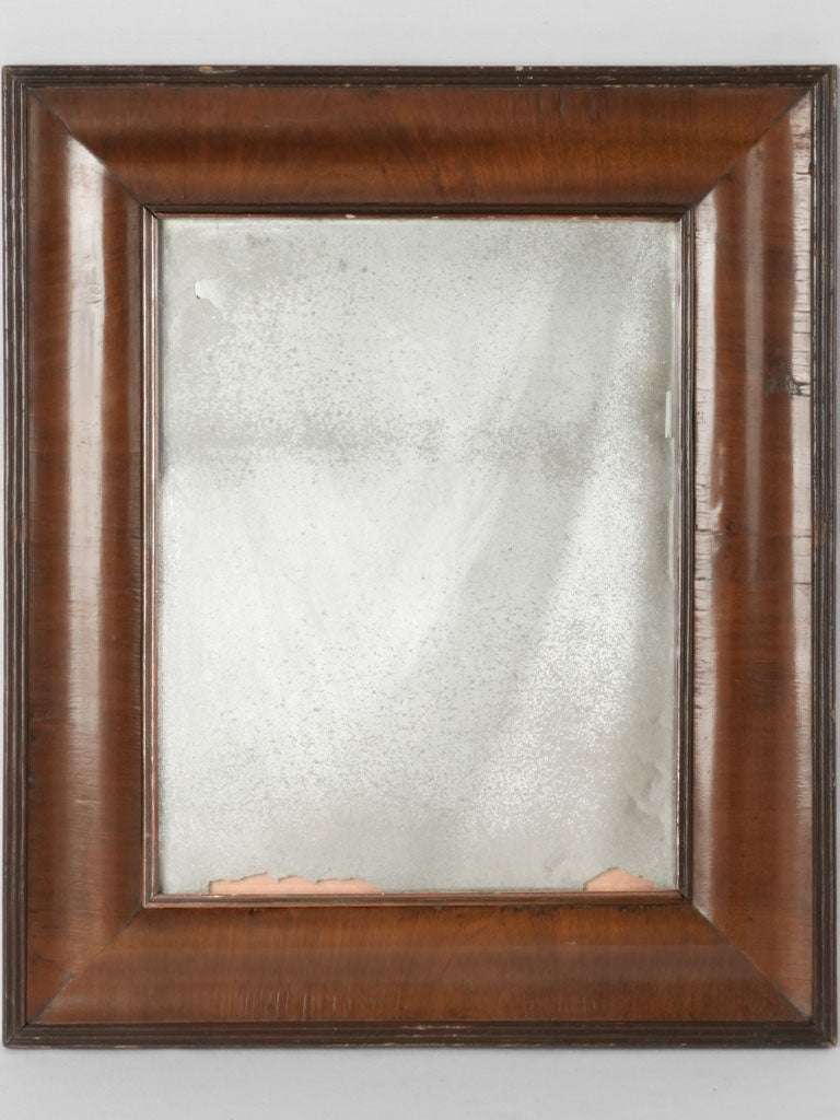 Antique walnut French rectangular mirror