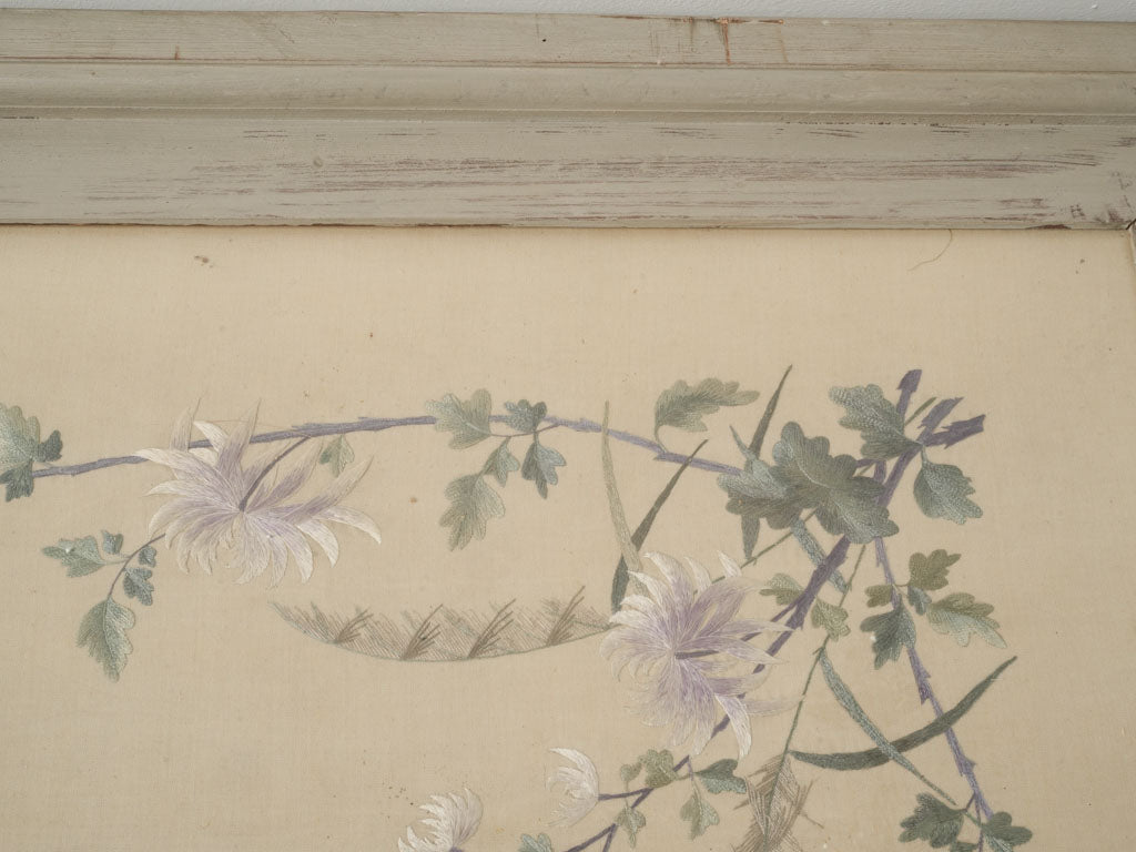 Feminine Japanese Floral Silk Tapestry