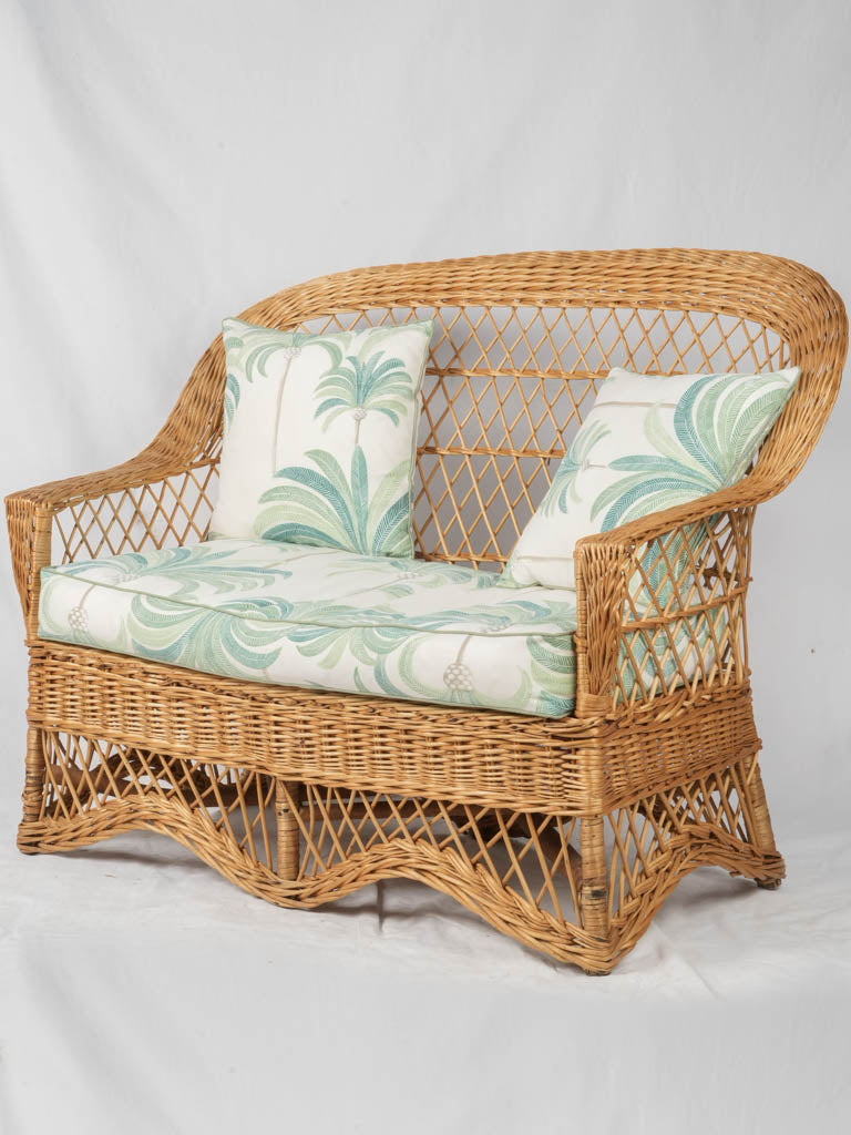 Vintage French Wicker Settee