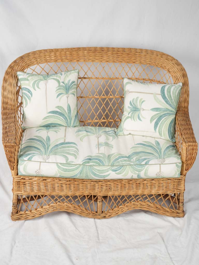 Natural Woven Vintage Settee