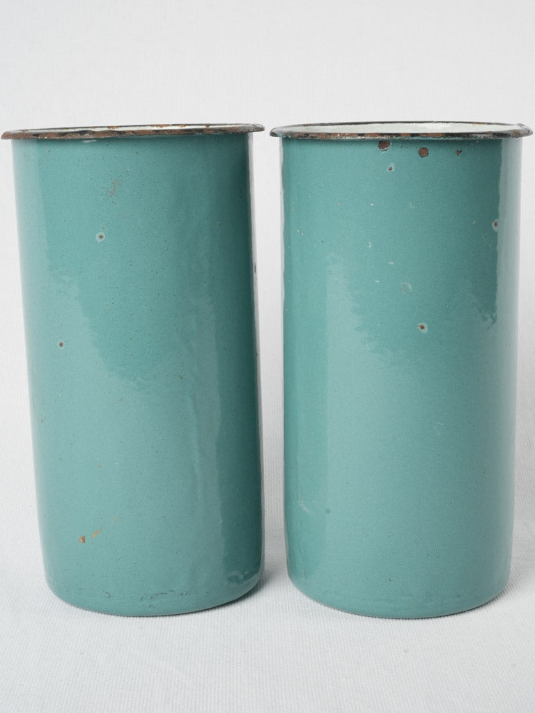 Timeless mid-century enamel pots