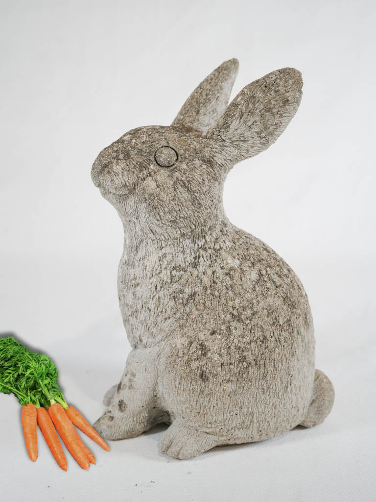 Charming aged sitting garden rabbit