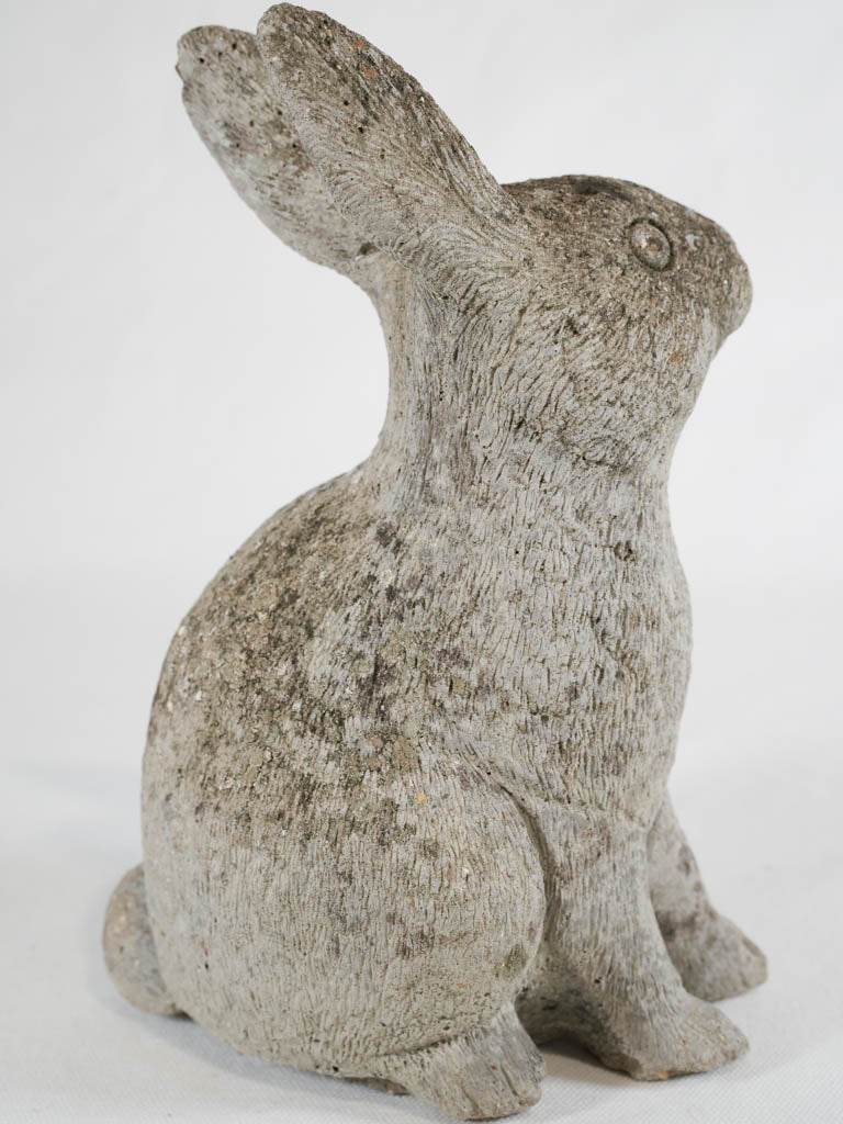 Adorable weathered outdoor rabbit ornament