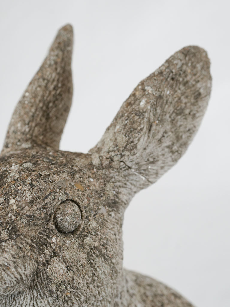 Elegant weathered French cement rabbit