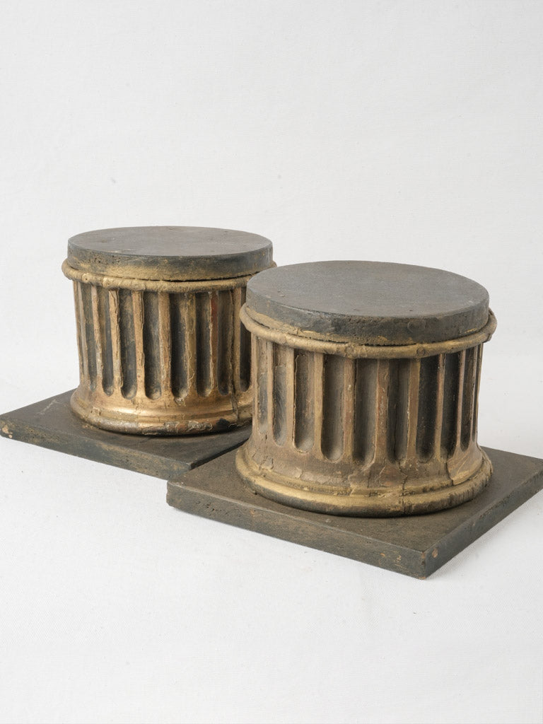 Aged gilded wood pedestals