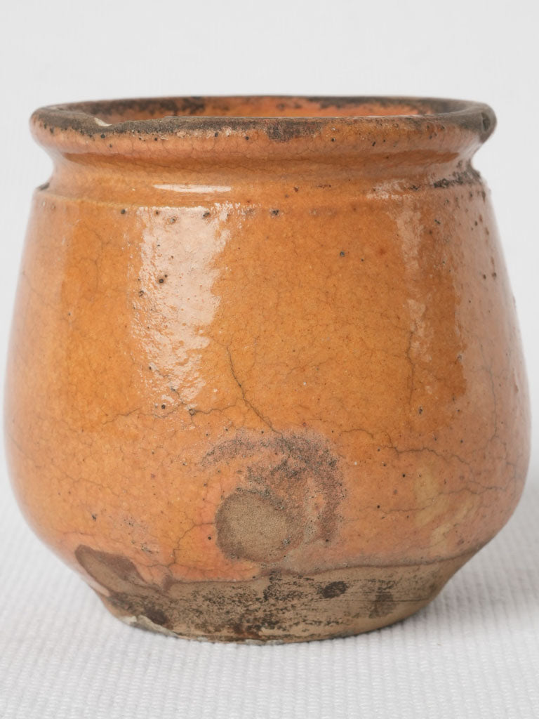 Rare antique honey pot, ocher glaze