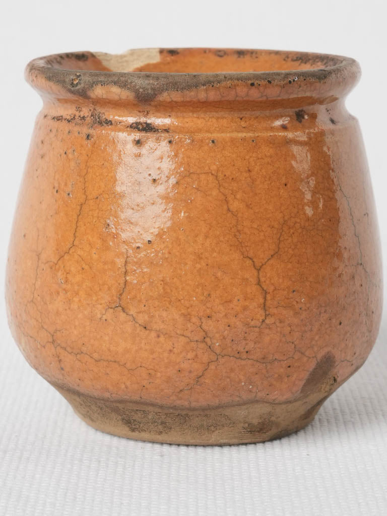 Handmade French pottery, ocher glaze