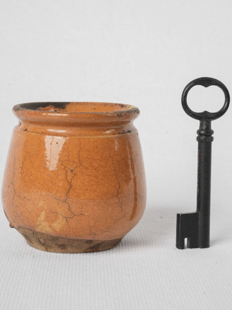 Rare ocher-glazed honey pot