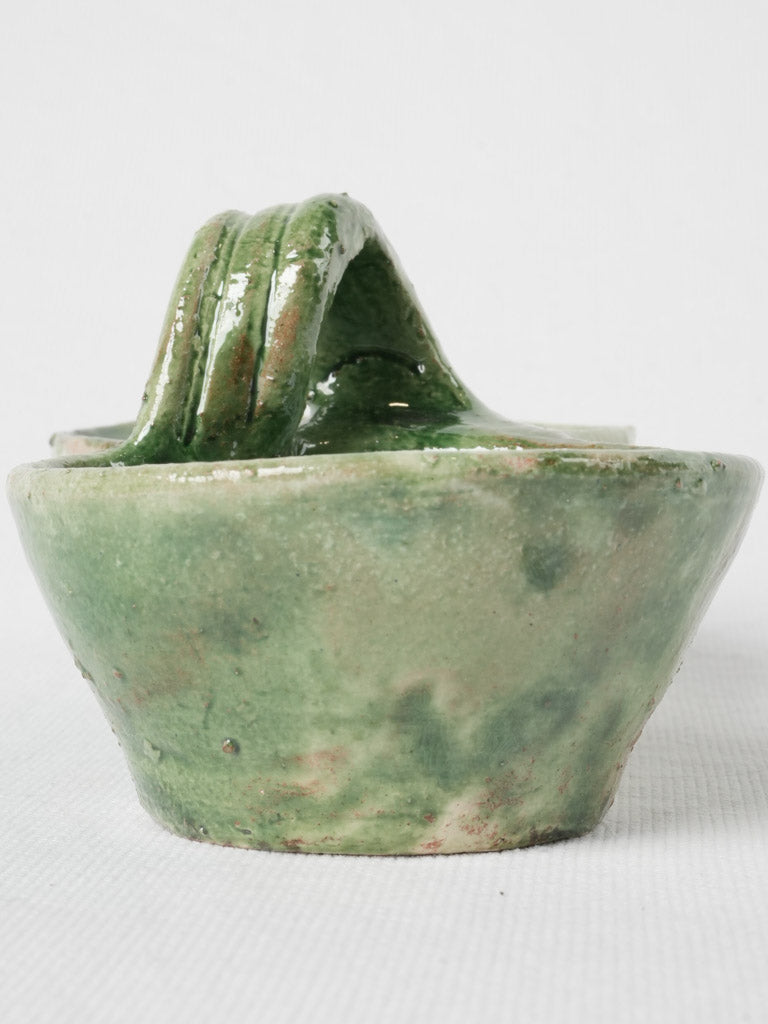 Handcrafted, colorful, ceramic mustard pot