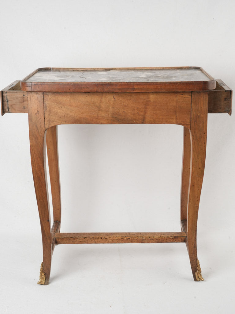 Gray inclusions marble top table