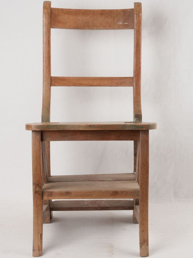 Antique French wooden library chair