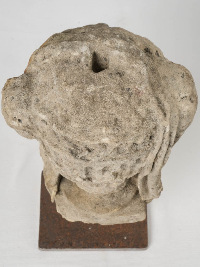 Detailed 17th-Century French Salvaged Stone Sculpture 