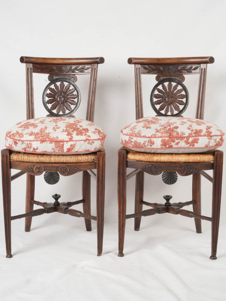 Antique carved wooden frame chairs