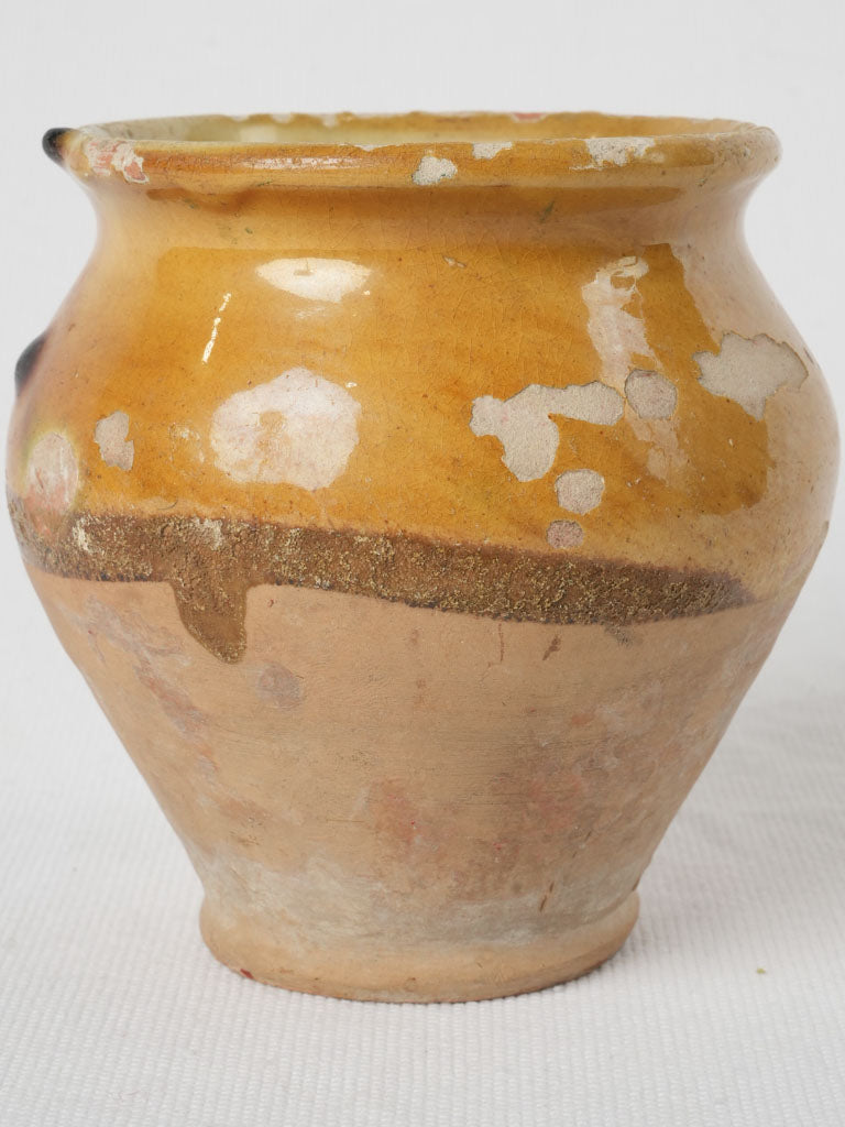 Handmade vintage terracotta honey pot