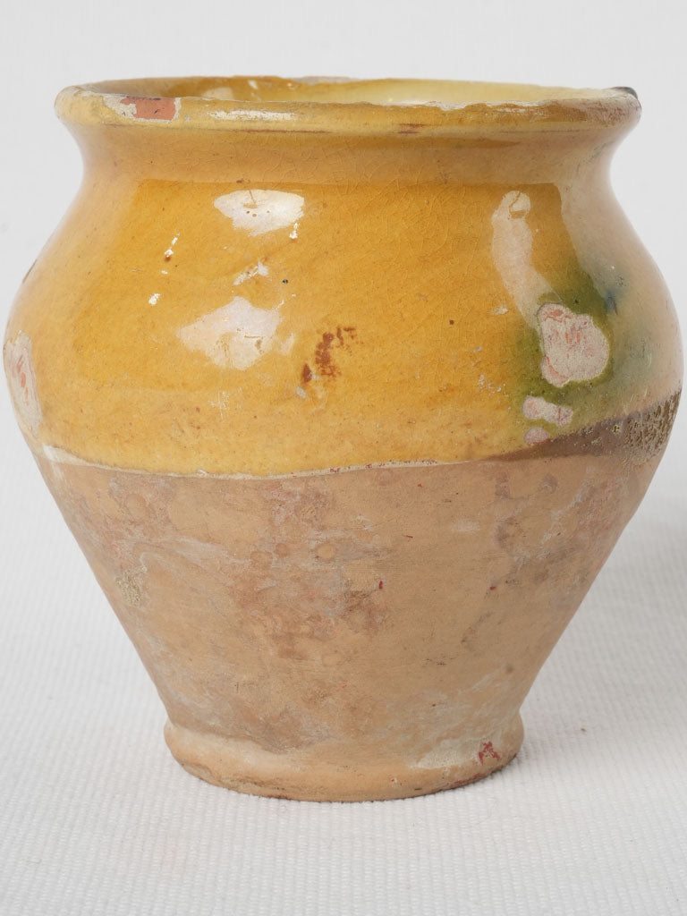 Delightful vintage ocher glazed honey pot