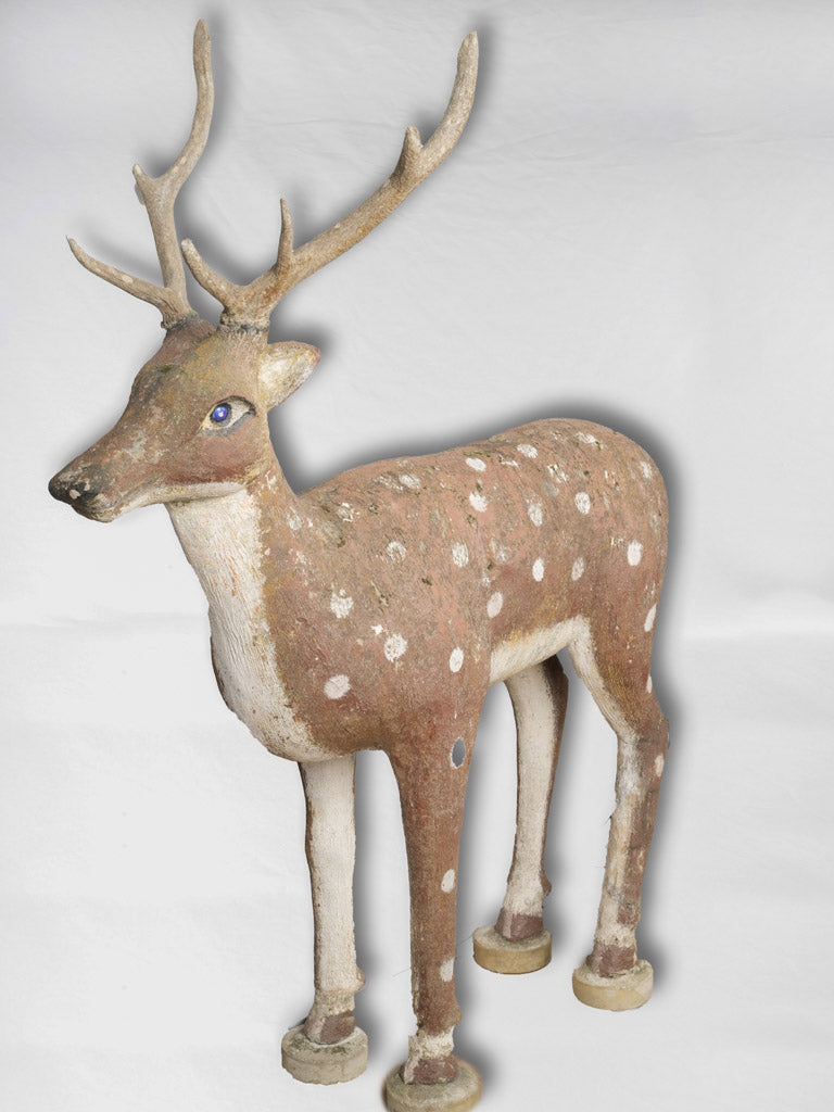 Weathered, Vintage, Graceful, Concrete Deer Statue