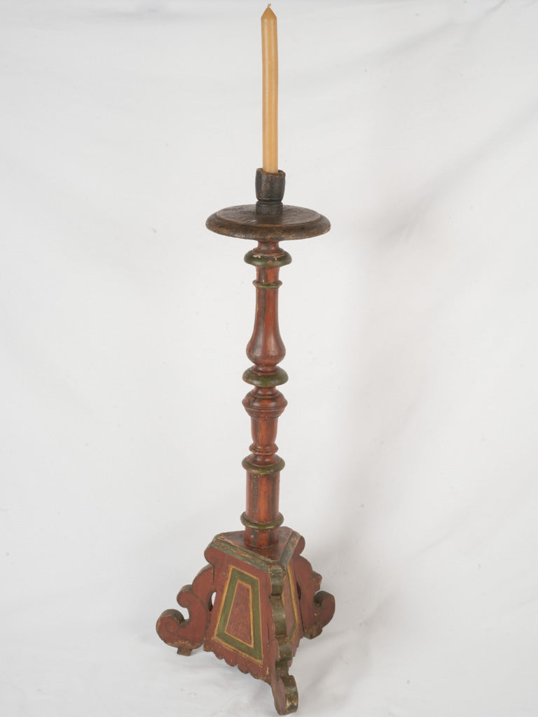 Antique Italian wooden candlestick