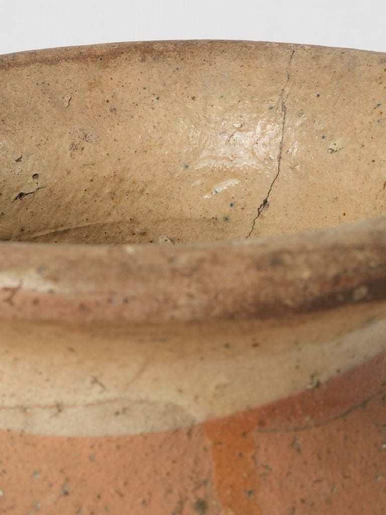 Vintage-style rustic olive oil pot