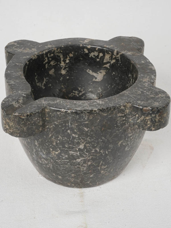 Antique black marble apothecary mortar