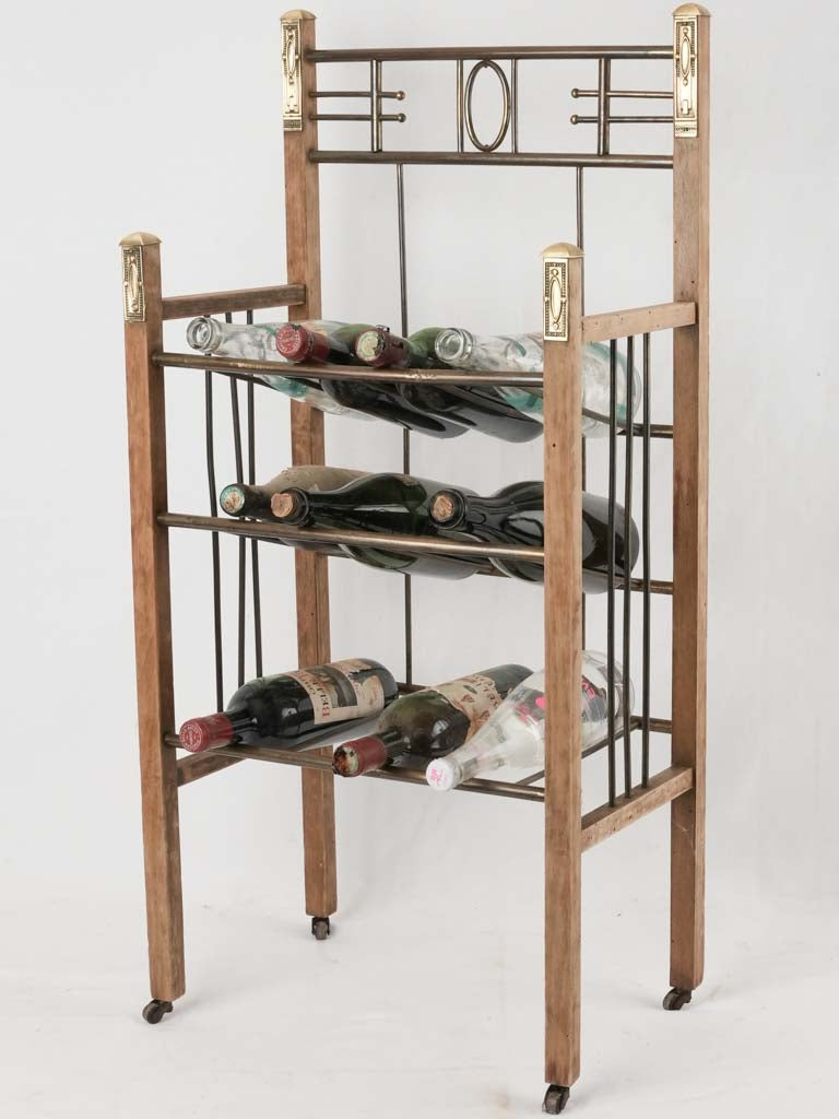 Vintage Art Deco brass wine rack